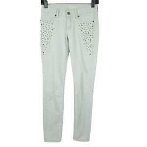 Aeropostale Studded Green Jeans Womens Size 0 Skinny Denim Pretty Little Liars